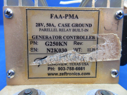 Cessna 310 / 310I Zeftronics Generator Controller 28V w/ STC G250KN (1023-712)