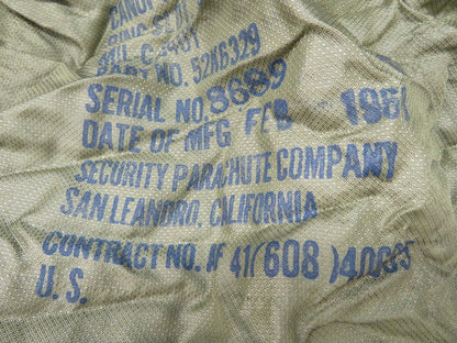 Vintage Authentic 1968 Cargo Canopy Parachute 52K6329 Man Cave or Bar (0422-06)