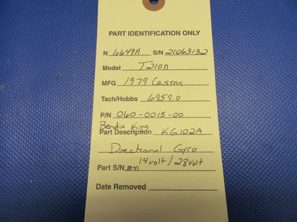 King KG 102A Directional Gyro 14V / 28V P/N 060-0015-00 CORE (0321-430)