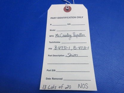 McCauley Threaded Propeller Shim LOT OF 20 P/N B4731-1 NOS (0523-417)