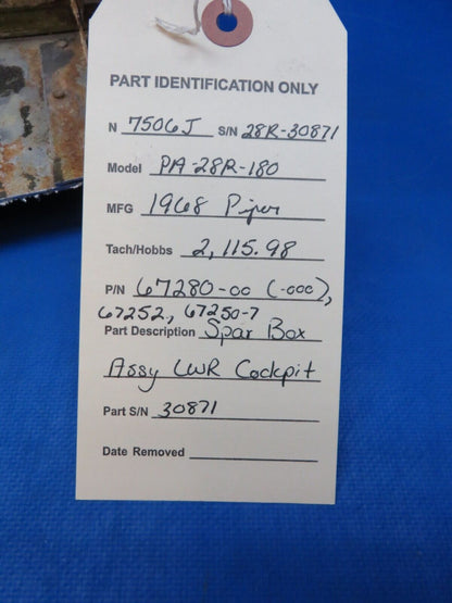 Piper PA-28R-180 Spar Box Assy LWR Cockpit P/N 67280-00 (1123-390)
