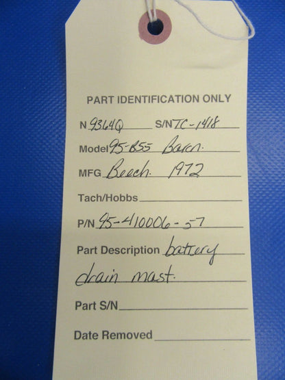 Beech Baron Battery Drain Mast P/N 95-410006-57 (1217-63)