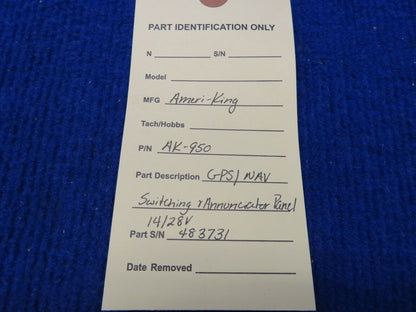 Ameri-King GPS / NAV Switching & Annunciator Panel 14/28V P/N AK-950 (0322-344)
