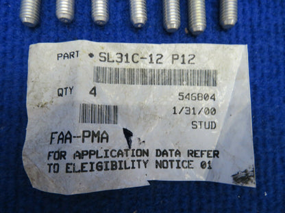 Stud 5/16" Diameter, Course Thread LOT OF 11 P/N SL31C-12 P12 NOS (0222-683)