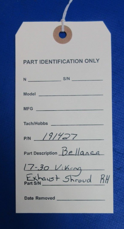 Bellanca 17-30 Viking Exhaust Shroud RH P/N 191427 (1023-956)