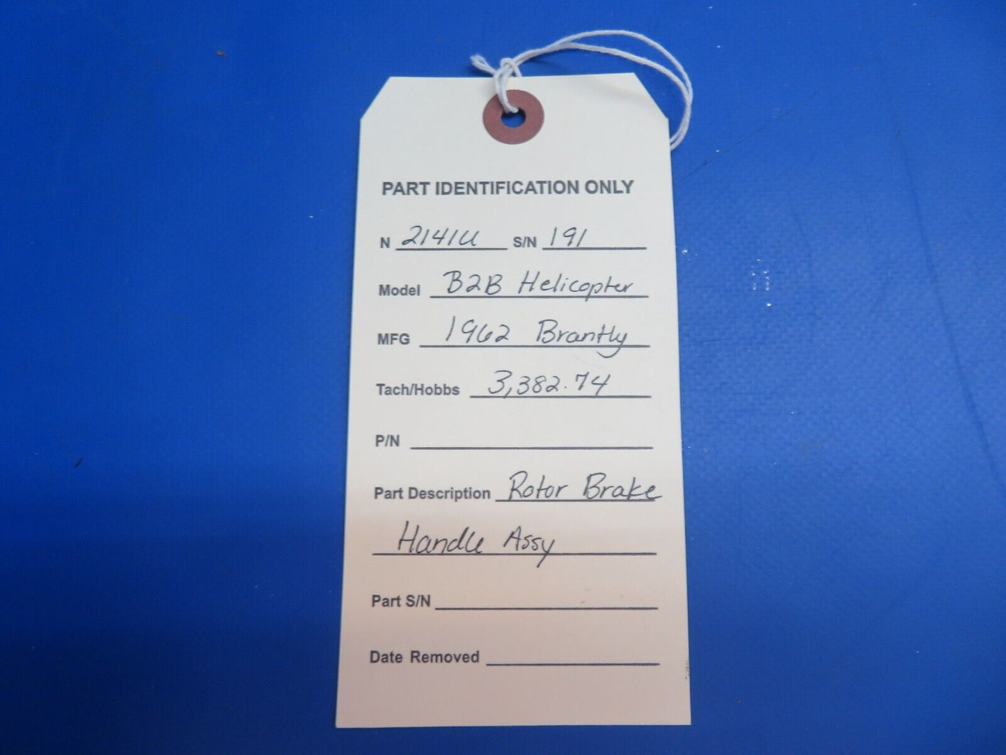 Brantly B2B Helicopter Rotor Brake Handle Assy (1022-789)