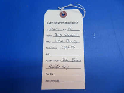 Brantly B2B Helicopter Rotor Brake Handle Assy (1022-789)