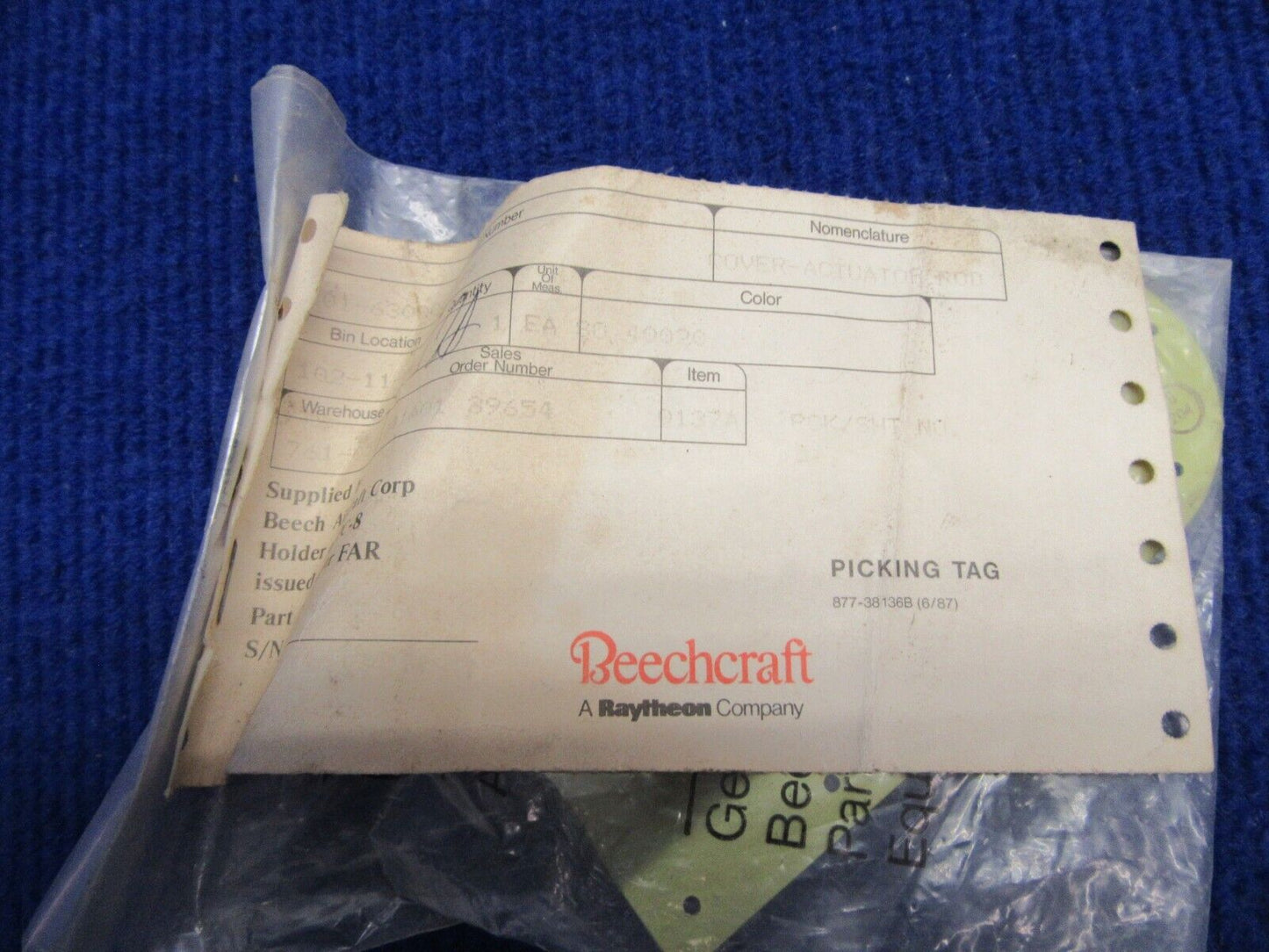 Beech Actuator Rod Cover NOS P/N 101-630000-199 (1221-510)