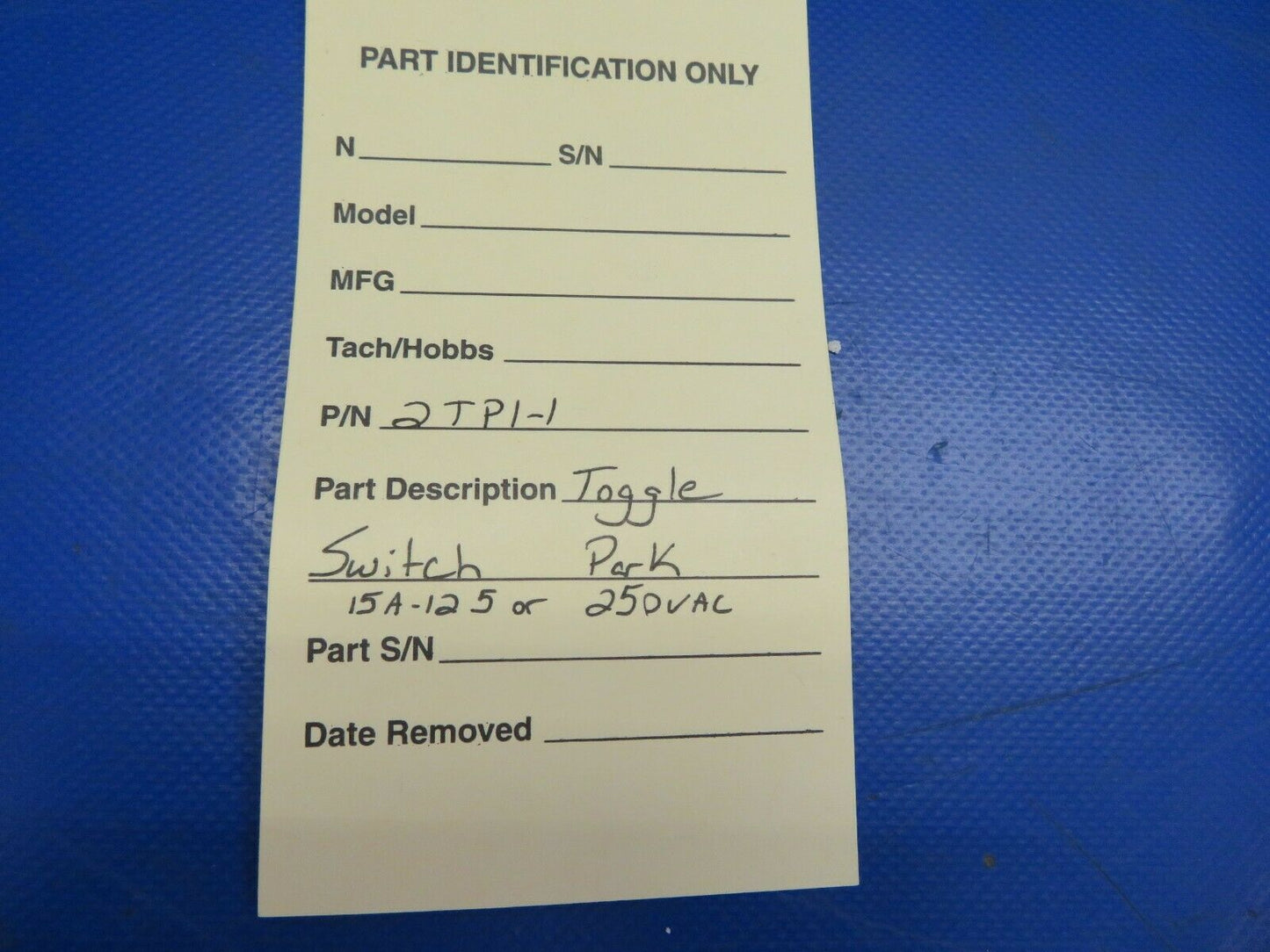 Aircraft Toggle Switch Park P/N 2TP1-1 (0720-756)