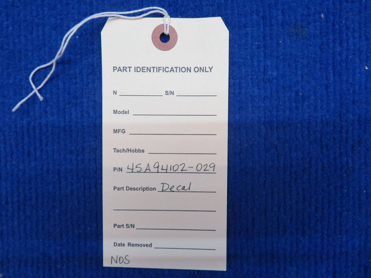 Decal P/N 45A94102-029 NOS (0622-703)