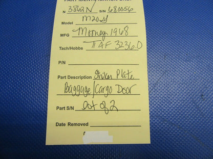 Mooney M20G Striker Plate Baggage Cargo Door LOT OF 2 (0921-437)