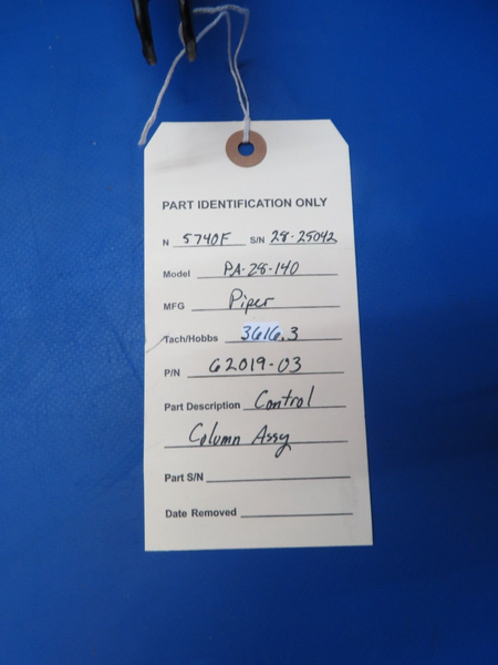 Piper Cherokee PA-28-140 Control Column Assy P/N 62019-03 (0823-430)