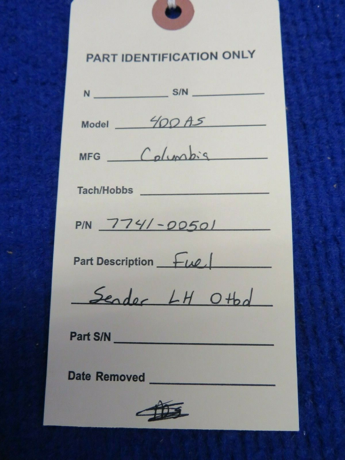 Columbia 400AS Fuel Sender LH Outboard P/N 7741-00501 (0422-395)