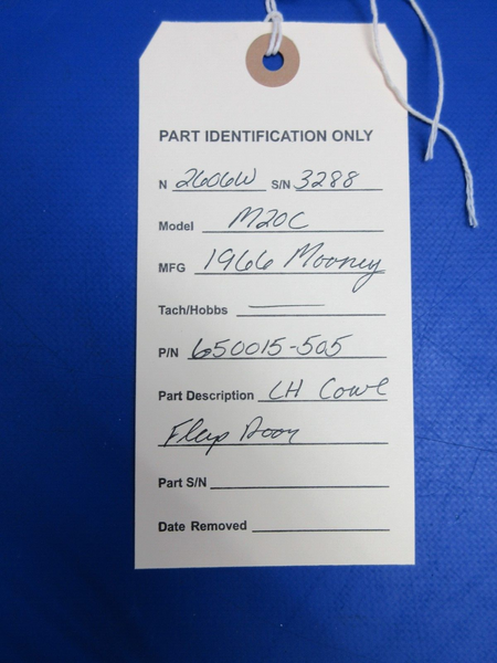 Mooney M20 / M20C LH Cowl Flap Door P/N 650015-505 (1023-941)