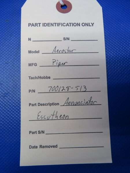 NOS Aerostar Piper Annunciator Escutheon P/N 700128-513 (1223-200)