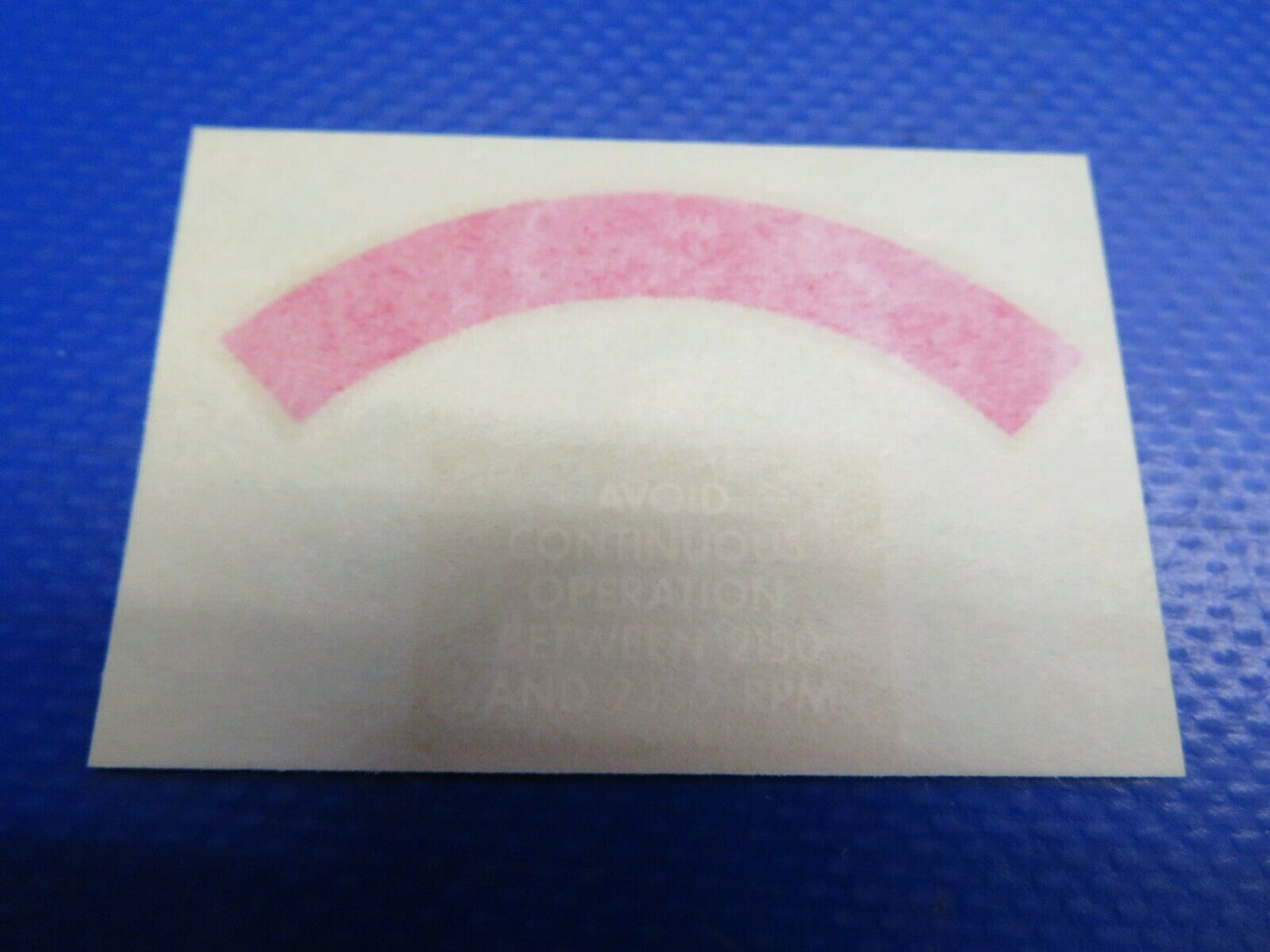 Piper Tachometer Limitation Placard 760-325, 66981-00, 66981-000 NOS (0720-662)
