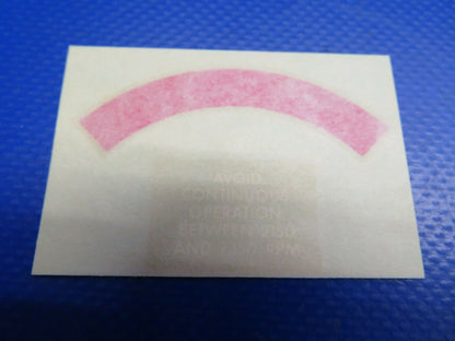 Piper Tachometer Limitation Placard 760-325, 66981-00, 66981-000 NOS (0720-662)