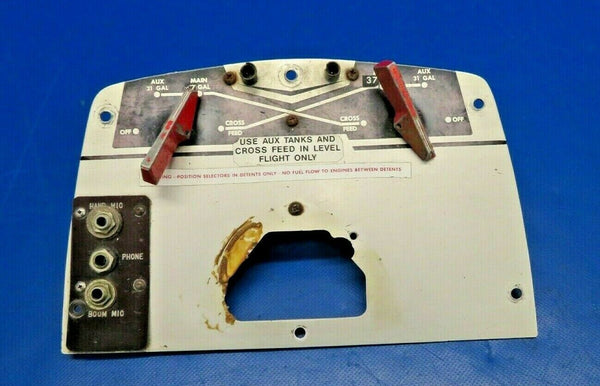 Beech Baron 95-B55 Fuel Selector Panel w/ Handles P/N 96-920011-1 (0320-109)