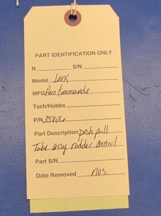 Aero Commander Lark Push Pull Tube Rudder Control P/N 35806 NOS (0517-169)