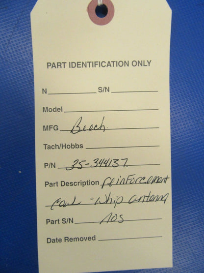 Beech Bonanza Reinforcement Cowl Whip Antenna P/N 35-344137 NOS (0918-280)