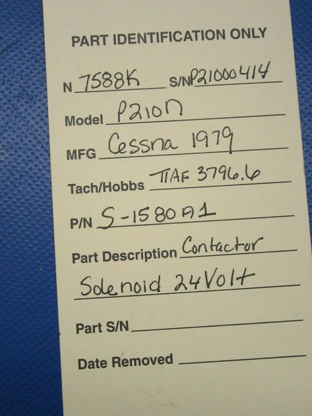 Cessna 210 / P210N Contactor Solenoid 24 Volt S-1580A1 (0919-109)