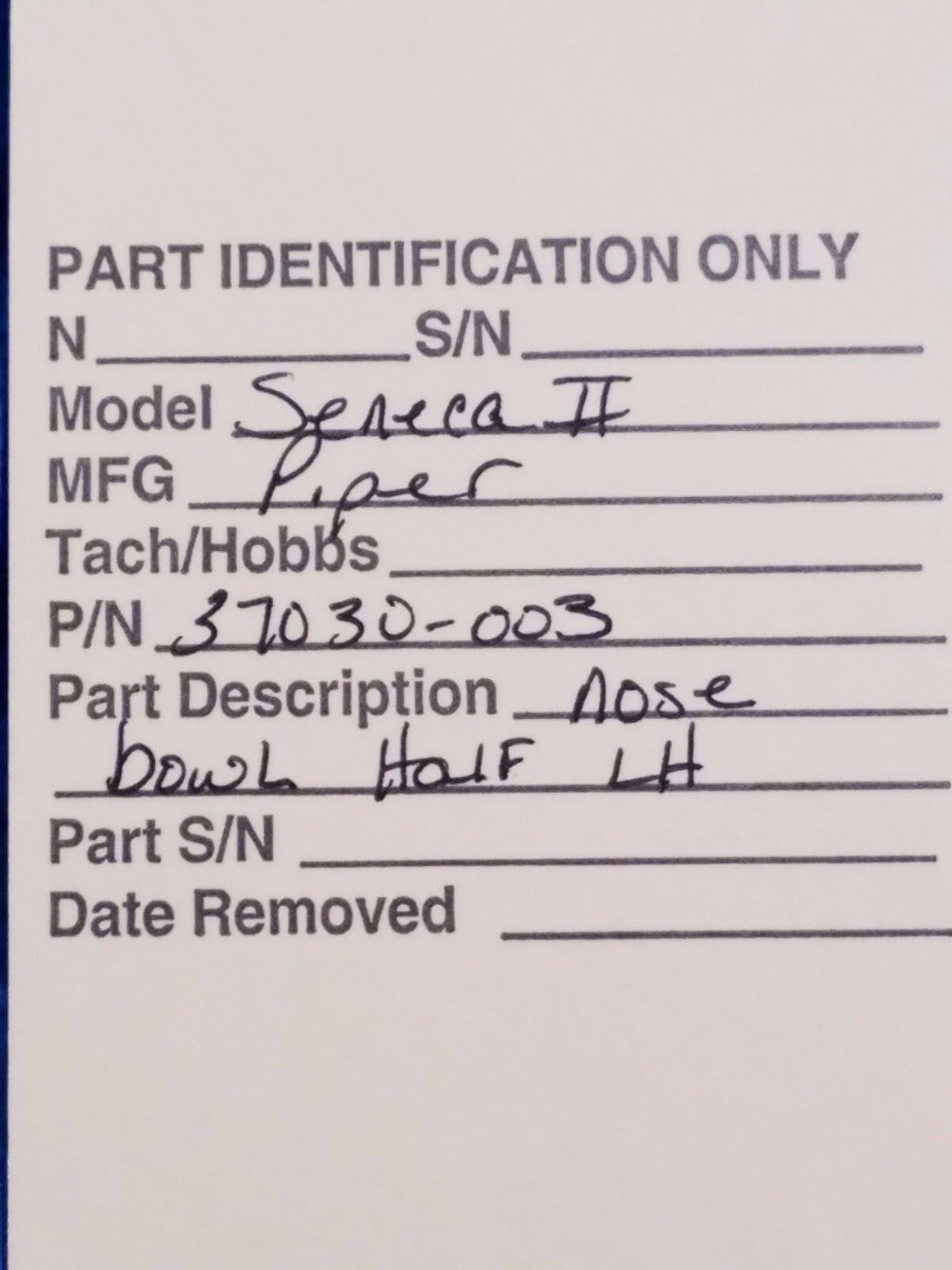 Piper Seneca II Nose Bowl LH P/N 37030-003 (0716-30)