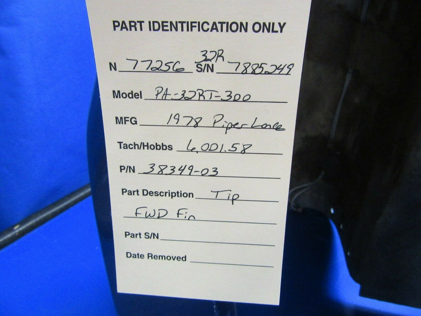 Piper PA-32RT Tip Fin FWD P/N 38349-03, 38349-003 (0521-527)