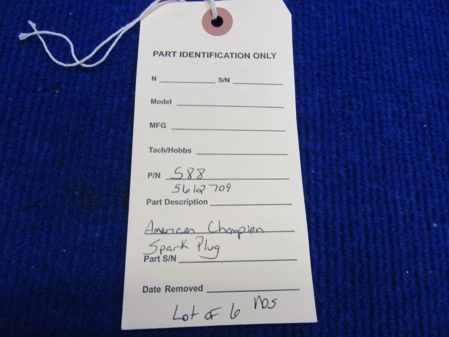 American Champion Spark Plug P/N S88, 5612709 LOT OF 6 NOS  (1221-303)
