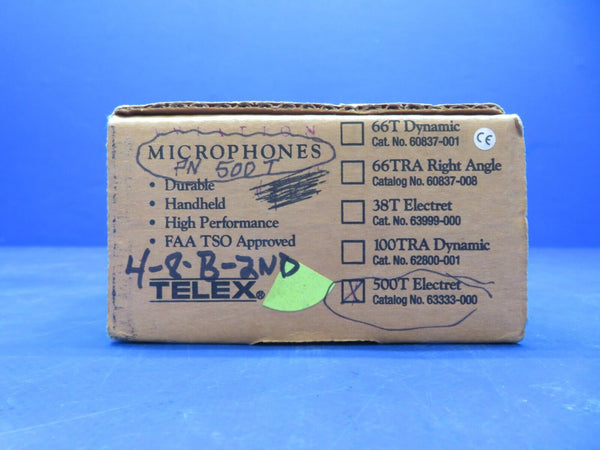 Telex Electret Aviation Microphone P/N 500T NOS (0923-665)