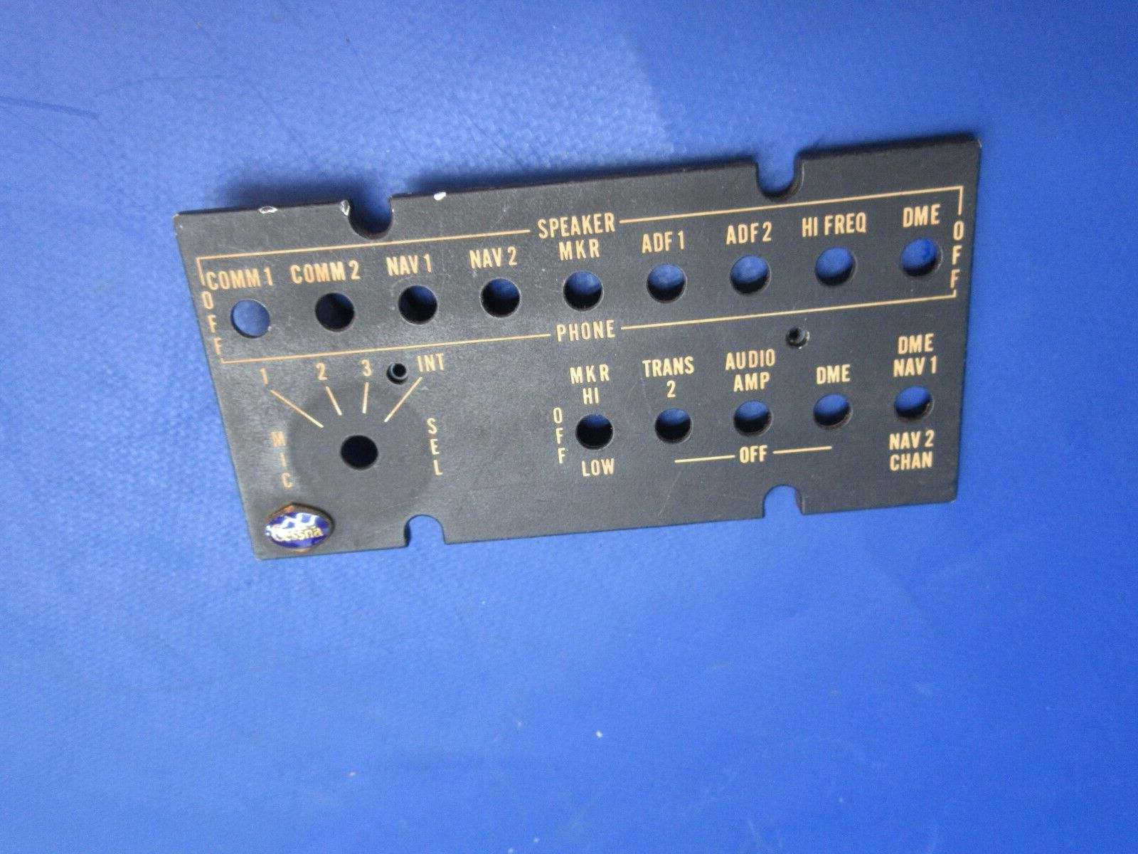 1965 Cessna Audio Panel - Lighted P/N 5072404-3 (1023-859)