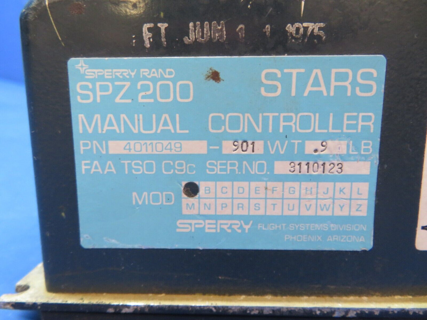 Sperry SPZ200 Manual Controller P/N 4011049-901 CORE (1023-538)