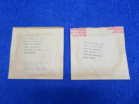 Cessna Garlock Gasket P/N 9910306-1 LOT OF 2 NOS w/ 8130 (0622-308)