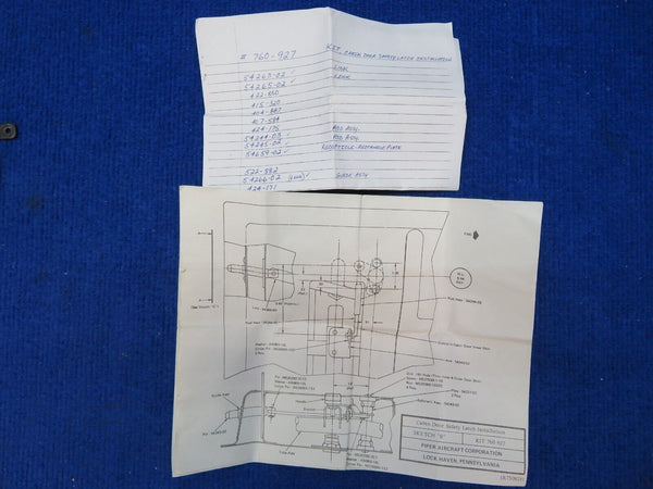 Piper Cabin Door Safety Latch Inst. Kit P/N 760-927 NOS (0622-789)