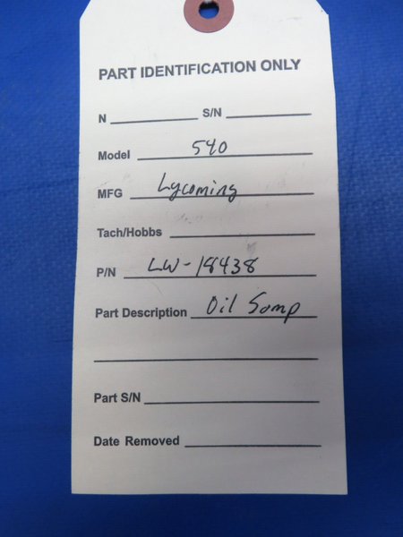 Lycoming IO-540-T4A5D Oil Sump P/N LW-18438, Casting # LW-14899 (1123-204)