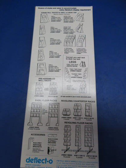 Deflect-o 5501 Clear Stand-Tall Literature Rack LOT OF 5 NOS (0423-420)