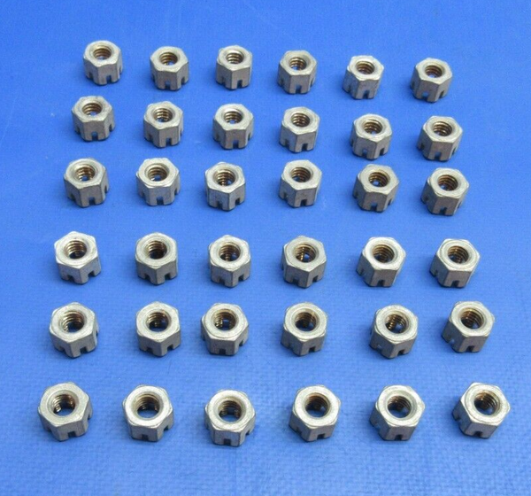 Lycoming Hex Slotted Nut P/N STD-1420 LOT OF 36 NOS (1023-1061)