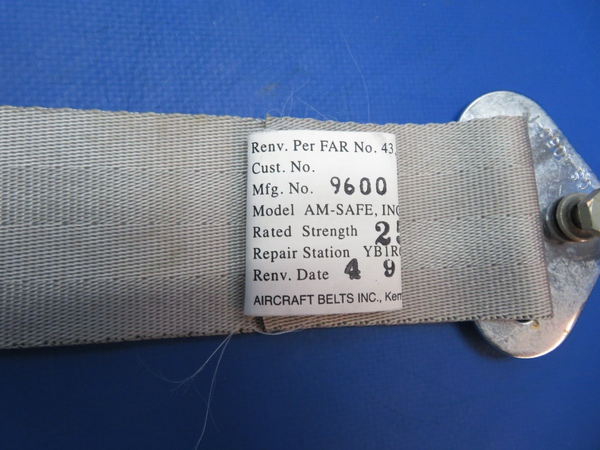 Cessna 310 / 310Q AM - Safe Rear Seat Belt Grey Webbing P/N 9600-5 (0823-694)