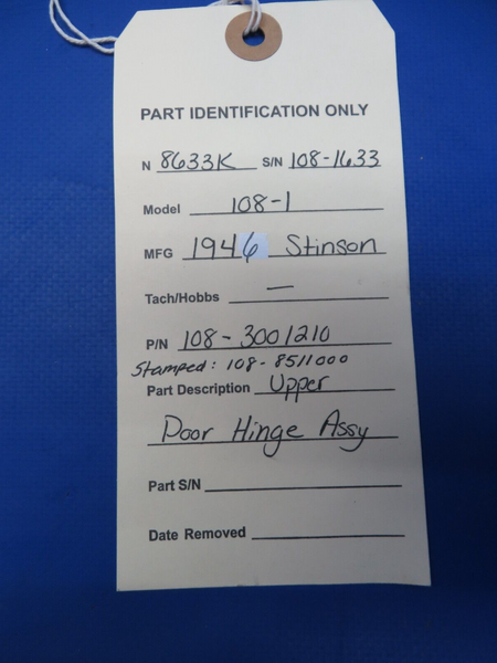 Stinson 108-1 Upper Door Hinge Assy P/N 108-3001210 (0723-303)
