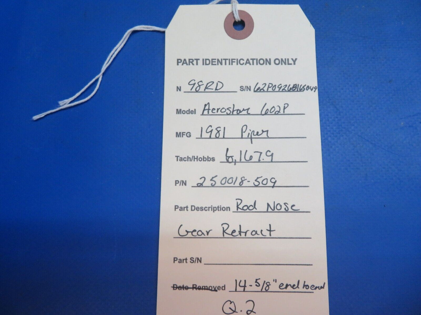 Piper Aerostar 602P Rod Nose Gear Retract P/N 250018-509 (0123-635)