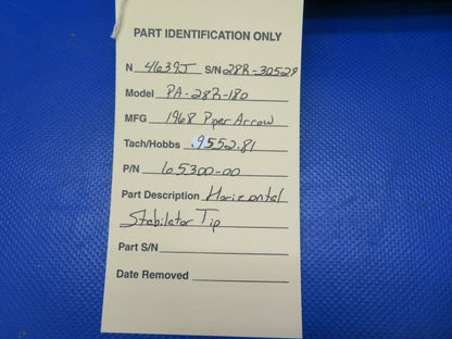 Piper PA-28R-180 Arrow Horizontal Stabilator Tip 65300-00, 65300-000 (0621-881)