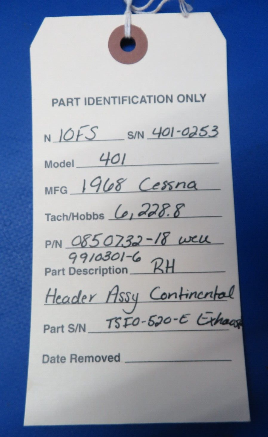 Cessna 401 Turbo Header Continental TSIO-520-E Exhaust P/N 0850732-18 (0523-299)
