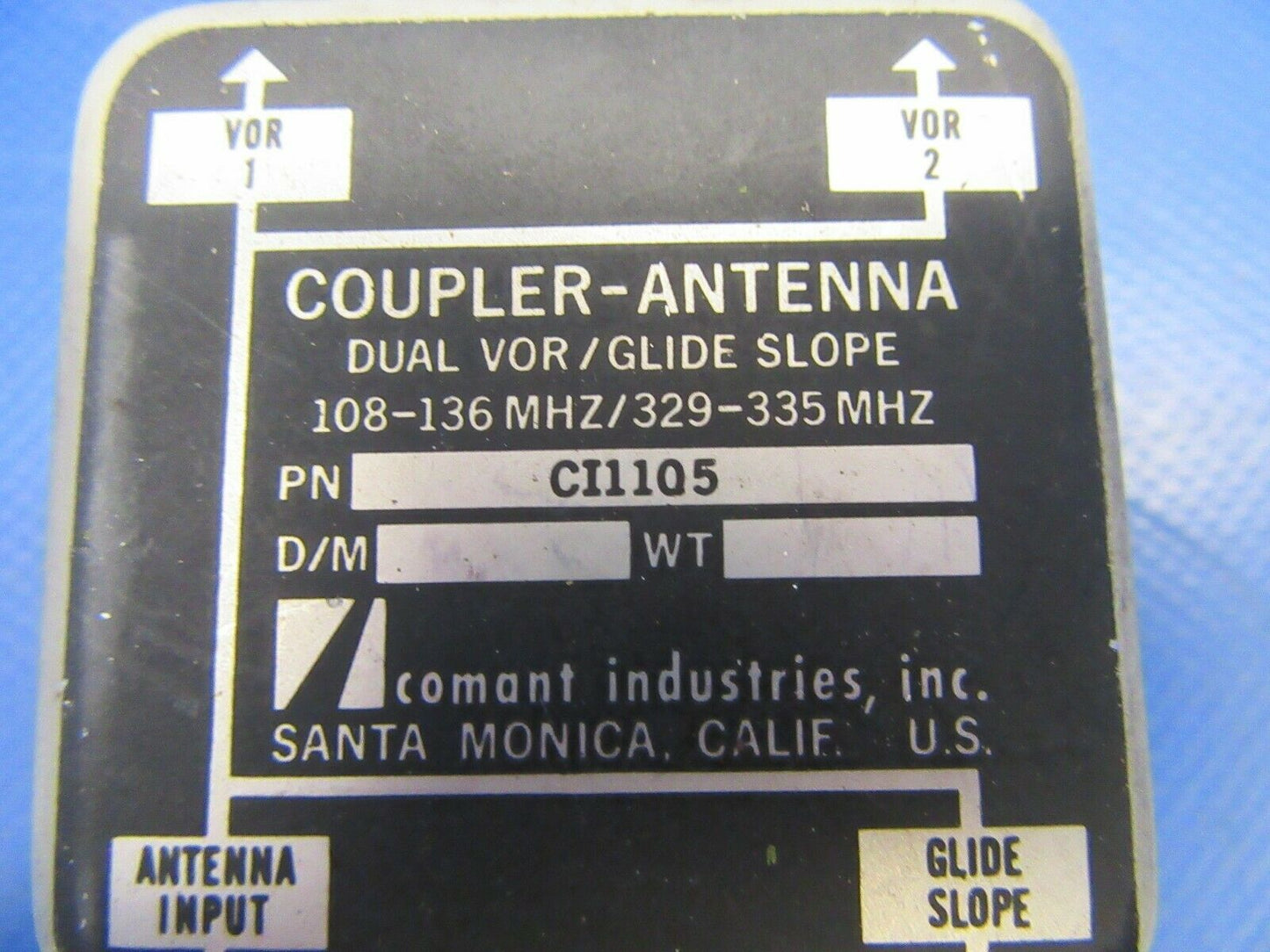 Comant Industries Dual VOR/Glide Slope Antenna P/N CI1105 (0519-497)