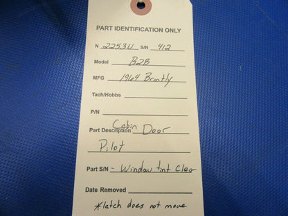 Brantly B2B Helicopter Cabin Door Pilot (0921-496)