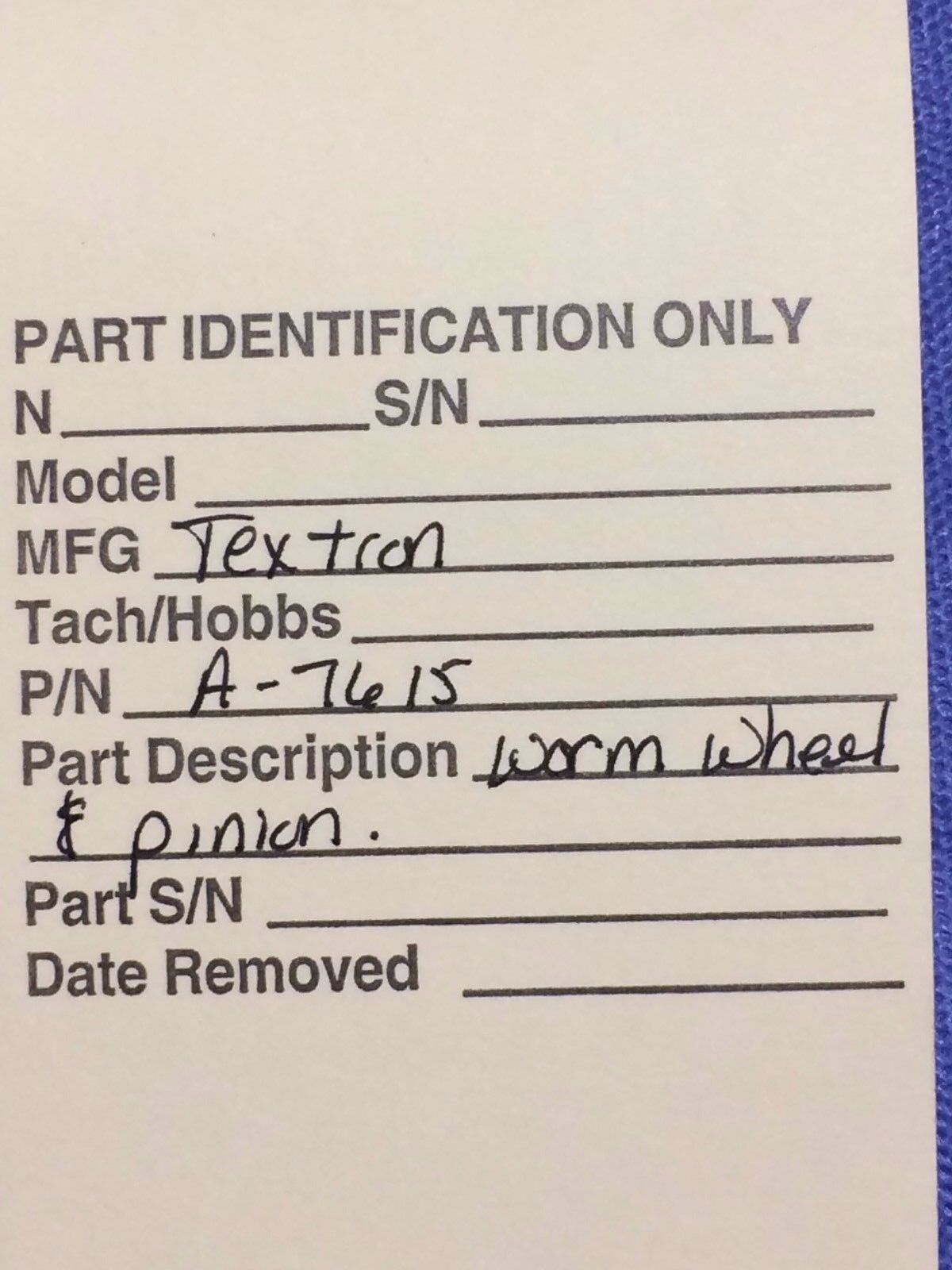 Beech King Air Rotating Beacon Worm Wheel and Pinion P/N A-7615 (0916-65)