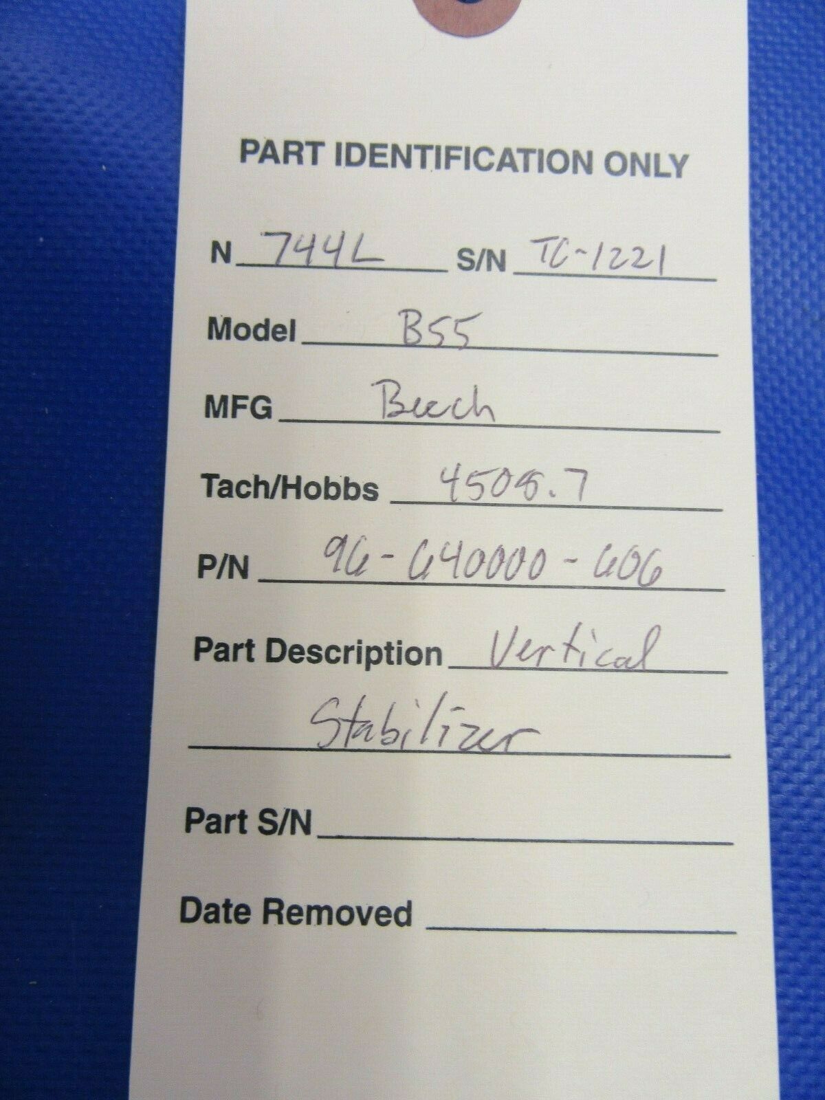 Beech B55 Baron Vertical Stabilizer P/N 96-640000-606 (0321-235)