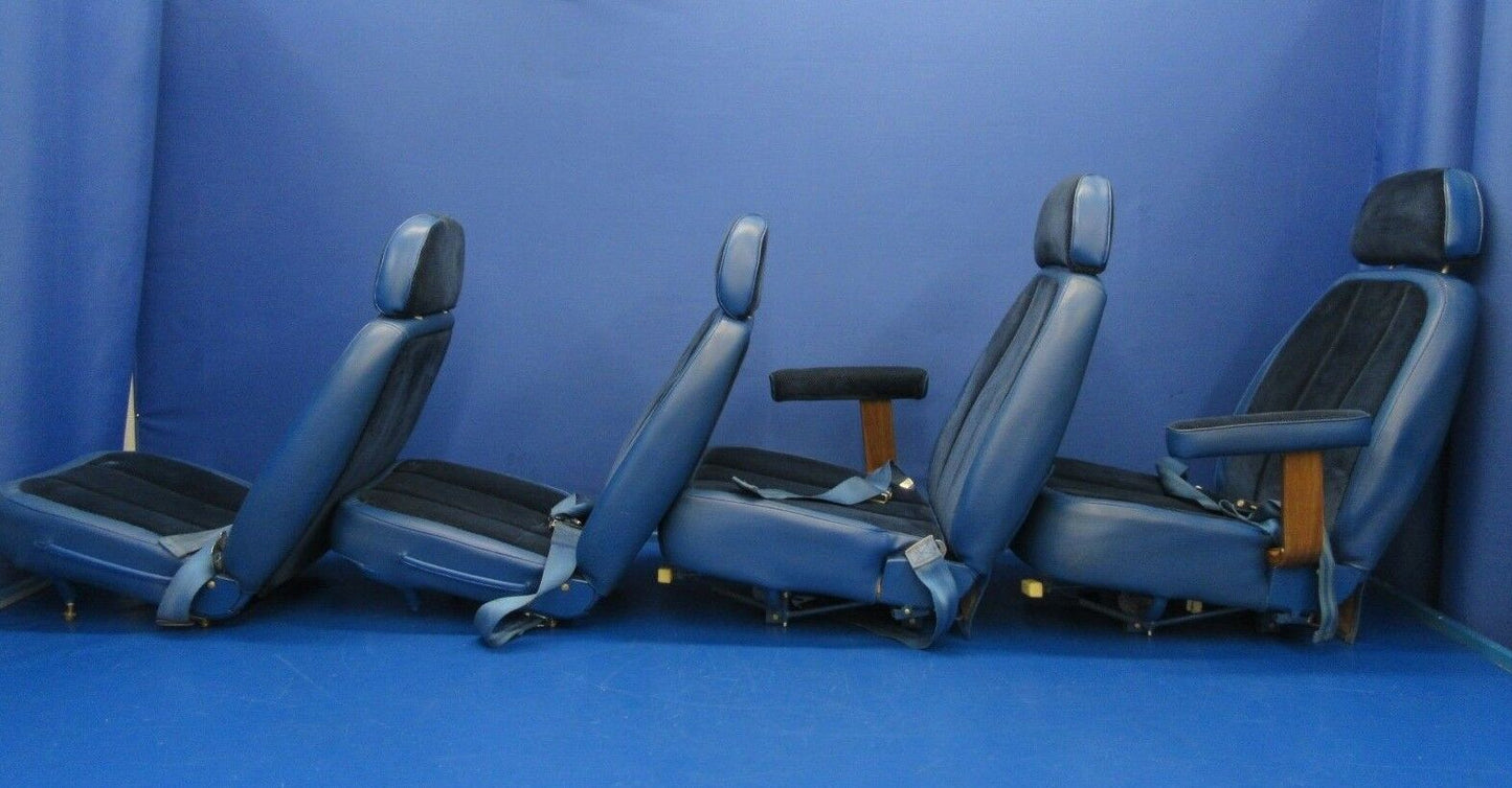 Cessna 310 R #3, #4Passenger Seat Blue Leather & Cloth (0918-306)