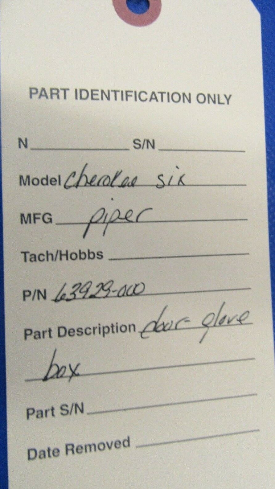 Piper Cherokee Six Glove Box Door Dark Brown P/N 69329-000 (0518-40)
