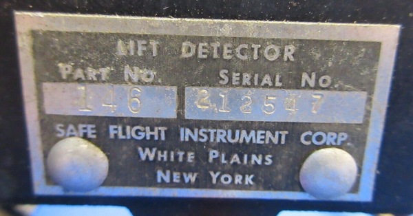 Cessna 310 / 310B Safe Flight Lift Detector 24V Heated P/N 146 TESTED (1023-830)