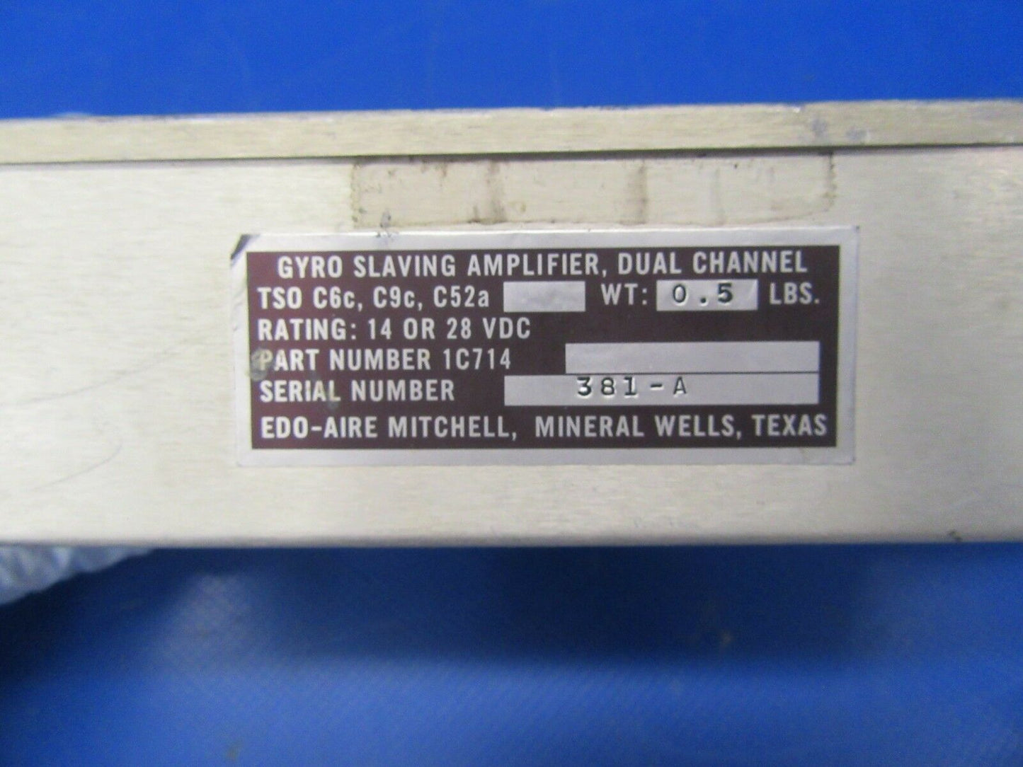 Edo Aire Mitchell Gyro Slaving Amplifier Dual Channel P/N 1C714 (0918-111)
