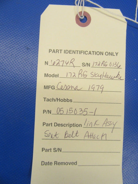 Cessna 172RG Skyhawk Link Assy Seat Belt Attach P/N 0515035-1 (0818-03)